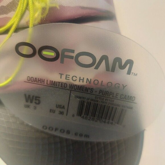 OOFOS Ooahh Limited Recovery Slide Womens Size 5 Pool Sandal Purple Camo - Picture 10 of 11